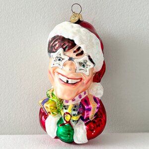 Christopher Radko Sir Elton Claus Santa Ornament Glass Christmas AIDS Awareness